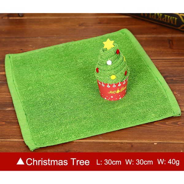Modeling Party Tree Snowman 30x30cm Gift Santa Claus Christmas Cotton Towel