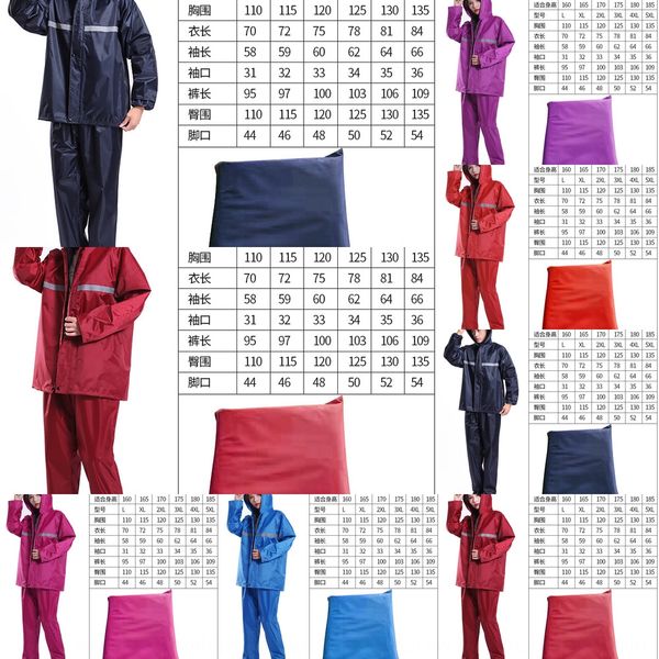 

dwjho split polyester thickened duty reflective raincoat outdoor electric vehicle oxford cloth oxford cloth electric vehicle raincoat, Red;brown