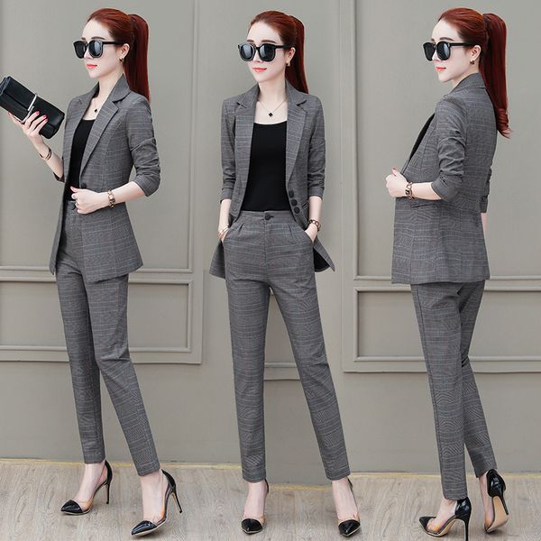 

autumn small fragrance style fashion small suit jacket women's suit spring new temperament ladies slim two-piece tide set, White;black
