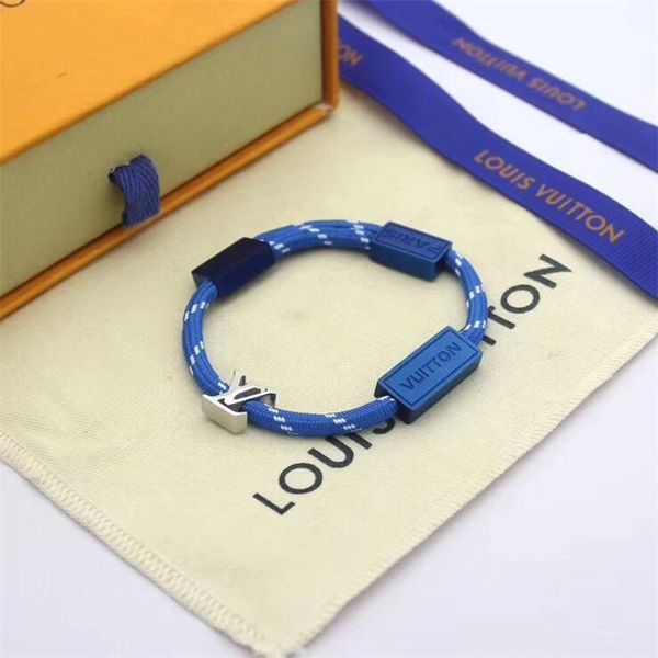 

with box luxurious designer jewelry women and men lovers' rope bracelets adjustable bangle louÃ¬s vuÃ¬ttÃµn valentine's gift, Golden;silver