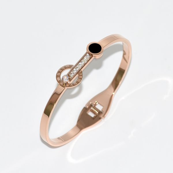 

bangle bracelets bangles stainless steel for women valentine's day gifts fasion jewellery, Black