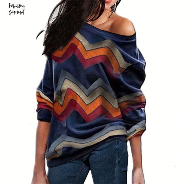 

t shirt off shoulder 2019 harajuku cold shoulder long sleeve autumn casual knitted print plus size shirt, White