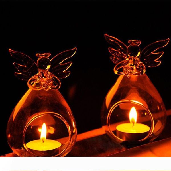 

romantic angel crystal glass candle holder hanging tea light lantern candlestick burner vase diy wedding party decoration
