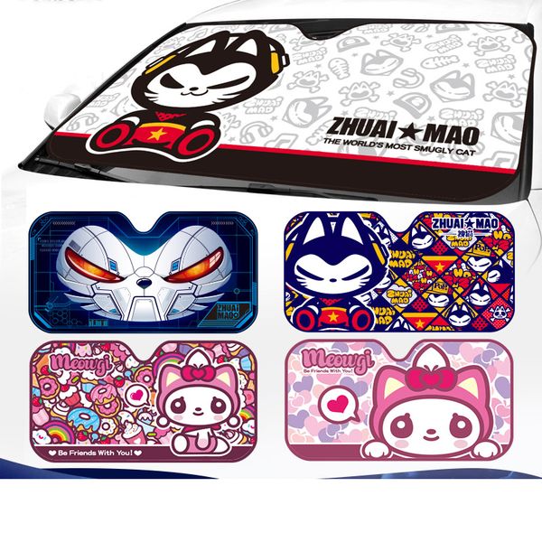 

2019 new fashion car windowshield sunshades cute cartoon cat car sunshade summer sunscreen aluminum foil parasol automovil