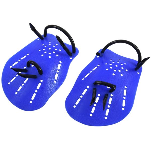 

2 pcs blue plastic swim swimming webbed hand paddles beach shoes