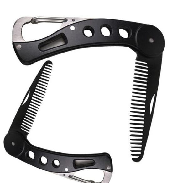 

новая красота нержавеющей стали борода гребень складной выпрямление гребень мужская борода инструмент для укладки портативный высокое качест, Silver