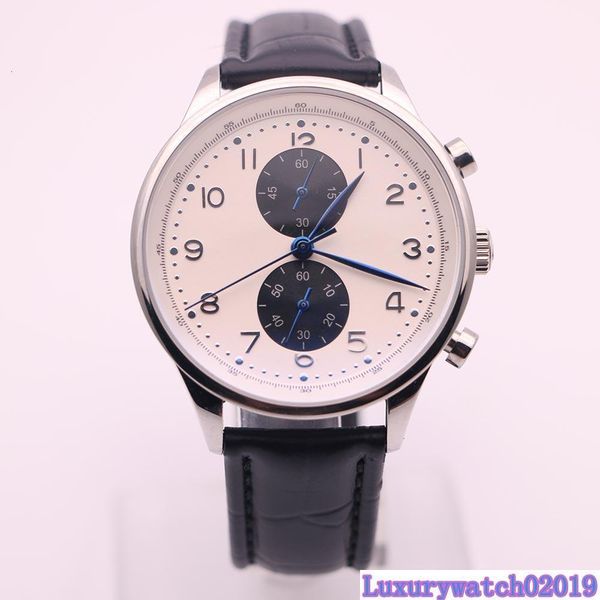 

dhgate selected seller watches men black leather strap watch portuguese chronograph quartz watch mens dress watches, Slivery;brown