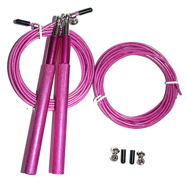 

aluminum jump rope skip+spare rope & screw metal bearing skipping high speed cable crossfit jump double unders workout