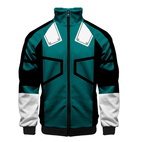 

men's jackets 3d anime boku no my hero academia cosplay costumes bakugou todoroki so izuku midoriya deku cardigan zipper jacket women m, Black;brown