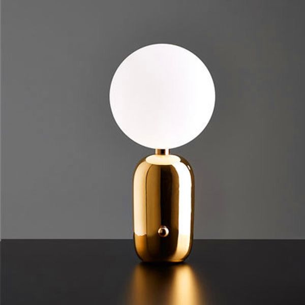 

post-modern moon led night light bedroom bedside parlor table lamp gold/black/white glass ball table decoration ing