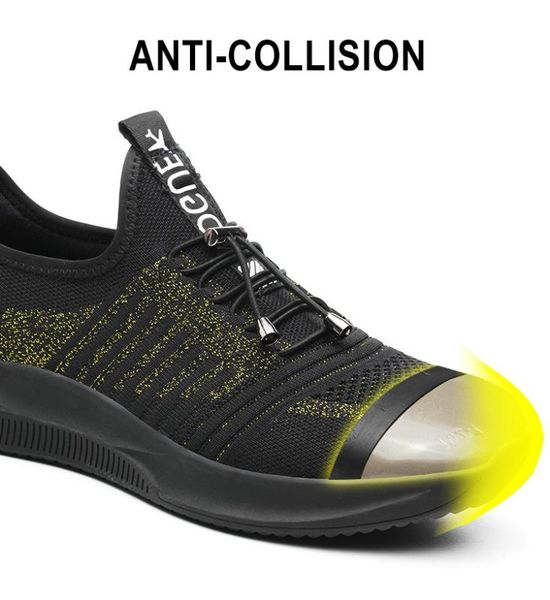 

work boots men construction outdoor steel shoes work safety boot puncture-proof sneakers steel toe safety shoes, Black