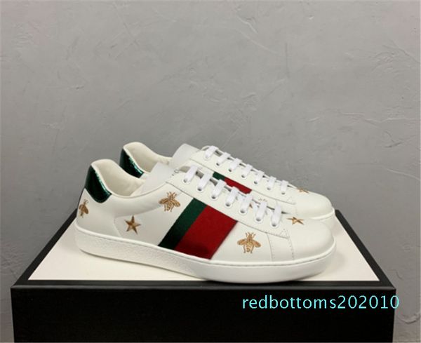 

trendy designer lux men women shoes sneakers attractive design ace embroidery bee tiger head snake fruit dog casual flat trainers r10, Black