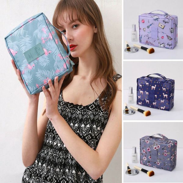 

travel makeup cosmetic bag case multifunction pouch toiletry zip wash organizer cartoon print