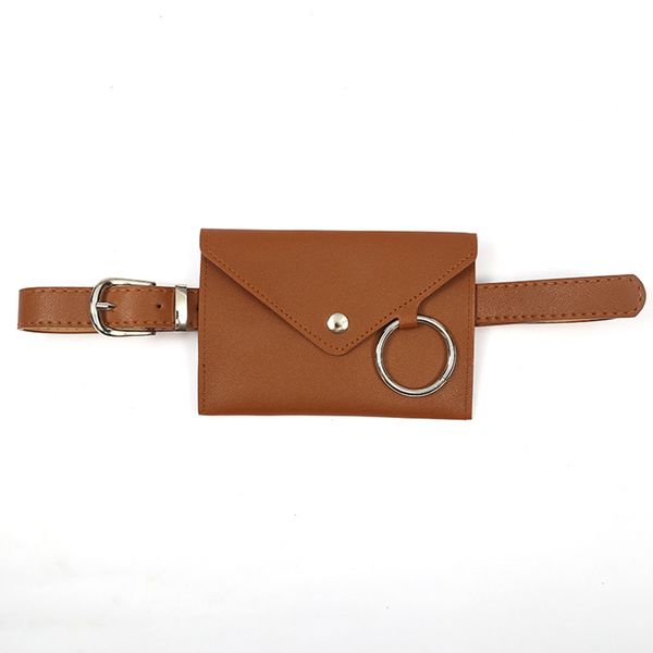 

women daily practical fashion street phone pouch casual with ring pu leather envelope bag shopping waist pack belt lightweight