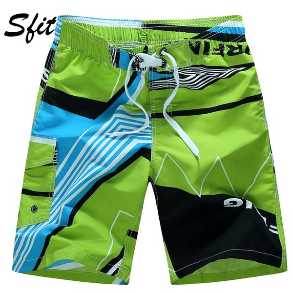 

sift men beach shorts summer swimming trunks male swimwear quick dry breathable loose print elastic short plus size