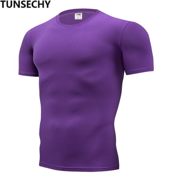 

tunsechy brand clothing men's men fashion tshirts fitness for male compression tight short sleeve t-shirt s-4xl ing, White;black