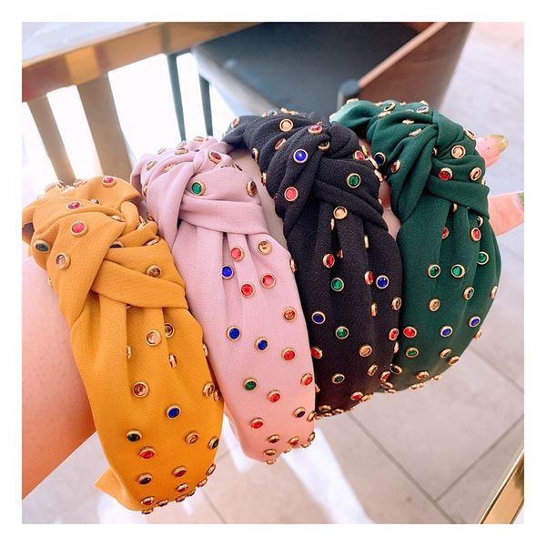 

hair accessories fashion knot turban bands for women jewel headband haarband hairband diademas bordadas haar accessoires para el cabello