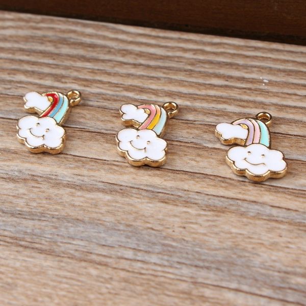 

200pcs/ lot rainbow charms,11*17mm, enamel rainbow cloud charms pendant, good for diy craft, jewelry making, Bronze;silver