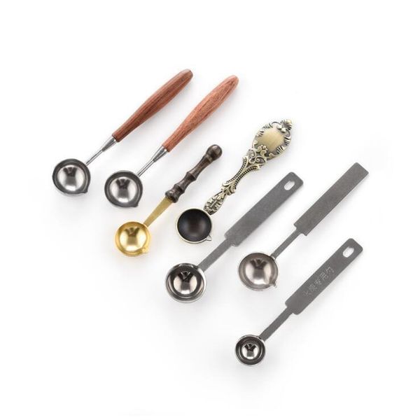 

wood handle ложка vintage stamp сургуча ложка анти горячие diy свечи фитинги высокого качества восковые печать специальных инструментов lxl8