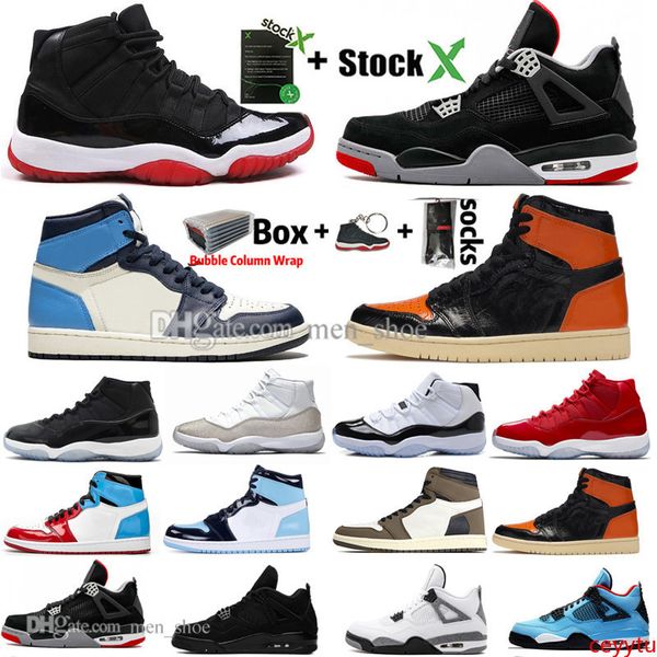 

new bred 11 11s concord wmns metallic silver black cat 4 4s white cement men basketball shoes 1 1s travis scotts unc sports designer sneaker