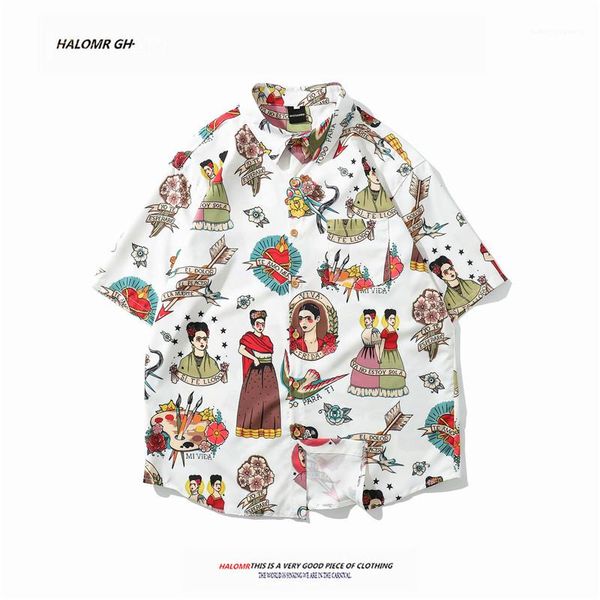 

рубашки повседневные рубашки natural color fahion гавайские рубашки отворотом шеи с коротким рукавом мужская одежда vintage печати mens, White;black