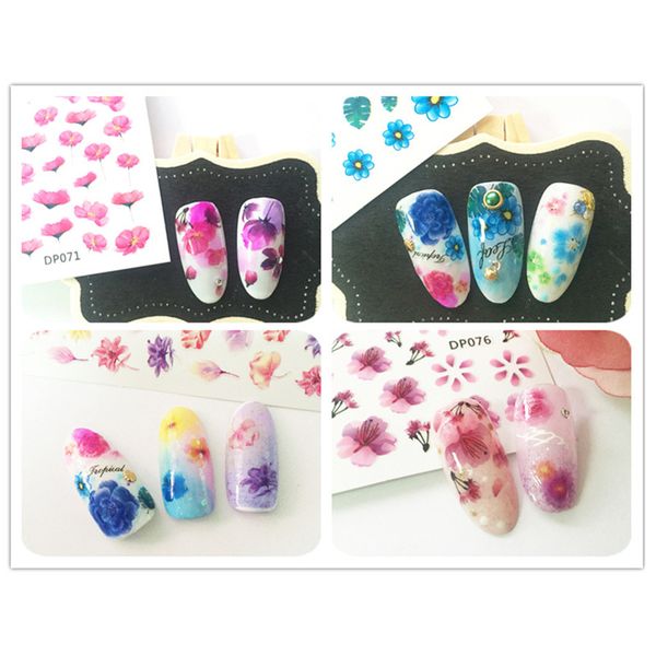 

stickers & decals 2 sheet 20 type fashion diy flower gummed 3d nail art sticker designs wraps makeup tattoos manicure, Black