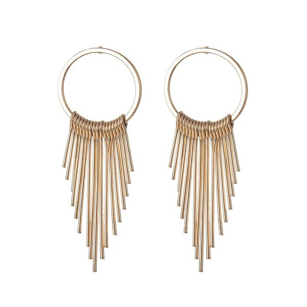 

new vintage silver gold tassel earrings for women fashion punk fringe dangle drop earring female long earring