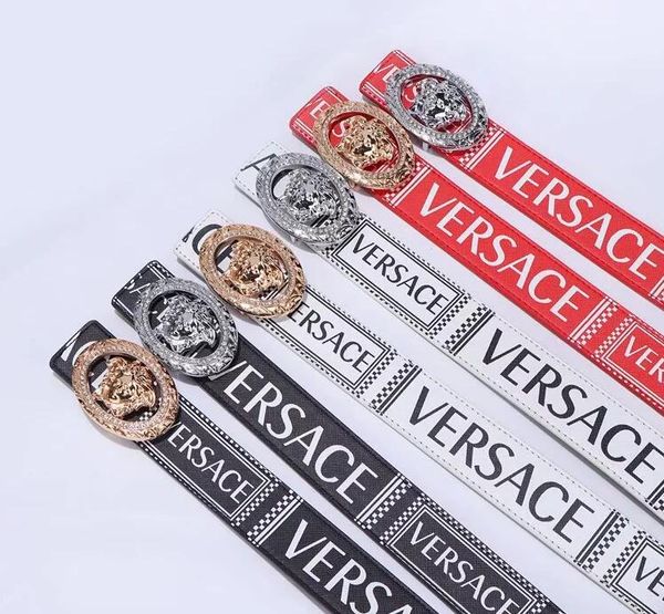 

new designer versace with male solid alloy buckle plush leather, Black;brown