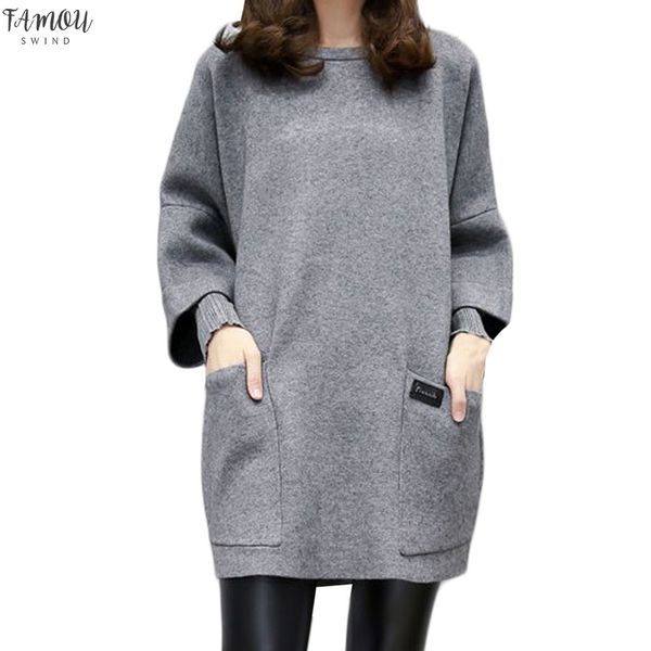 

dresses for women autumn fashion o-neck fake two-piece long sleeve pocket pure color female elegant fashion dress 2020 25, Black;gray