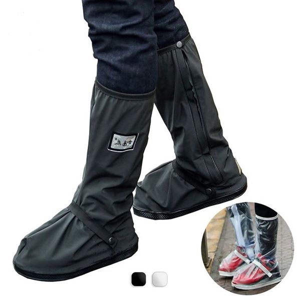 

black transparent waterproof rain shoe cover outdoor motorcycle cycling bike men women reusable overshoes boots protector