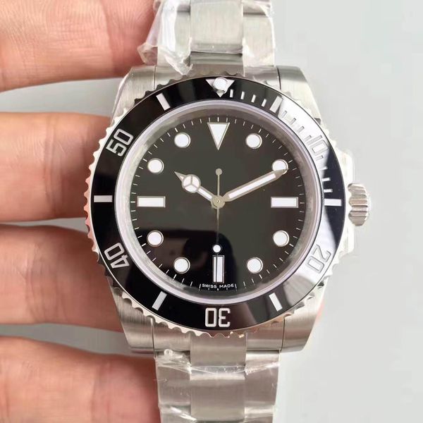 

watch no date 114060 series 40mm ceramic ring classic black sub watch automatic movement sapphire glass, Slivery;brown
