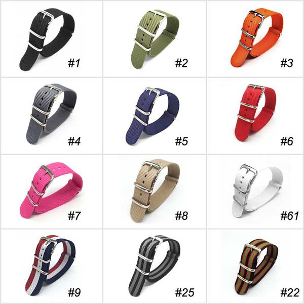 

18 20 22 mm army sports nato fabric nylon watch band black blue buckle waterproof watch strap on for hours men women watchbands, Black;brown