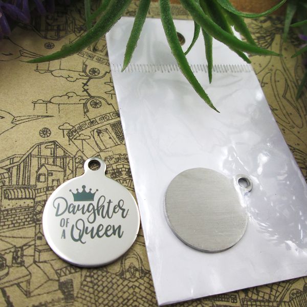 

40pcs--"daughter of a queen"stainless steel charms more style for choosing diy charms pendants for necklace, Bronze;silver