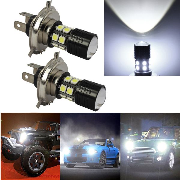 

car led light 2 x h4 smd led fog driving car head light lamp bulbs white super bright may10