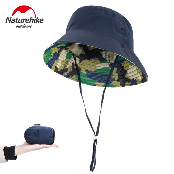 

naturehike fisherman hat soft breathable summer outdoor sun protection anti-uv folding fishing hat bucket hats for men and women, Black;white