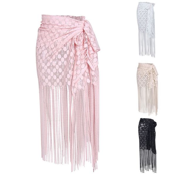 

bikinis 2019 mujer ladies' swimsuit beach sunscreen blouse bikini beach shawl tassel skirt cover-ups dropping biquini bathers