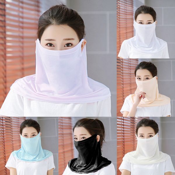 

bj3uu summer face neck protection scarf scarf face protection full chiffon veil sun mask breathable thin masks for hiking, Black