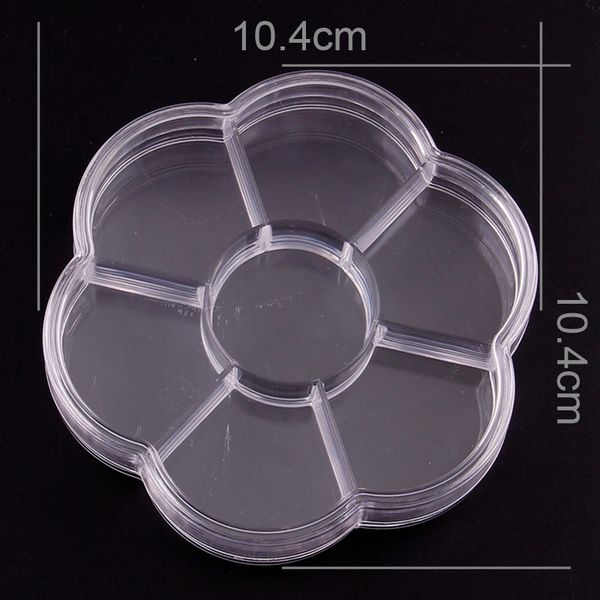 

clear plum box plastic storage 7 grid compartments diy tool nail art jewelry accessory stones crafts case container