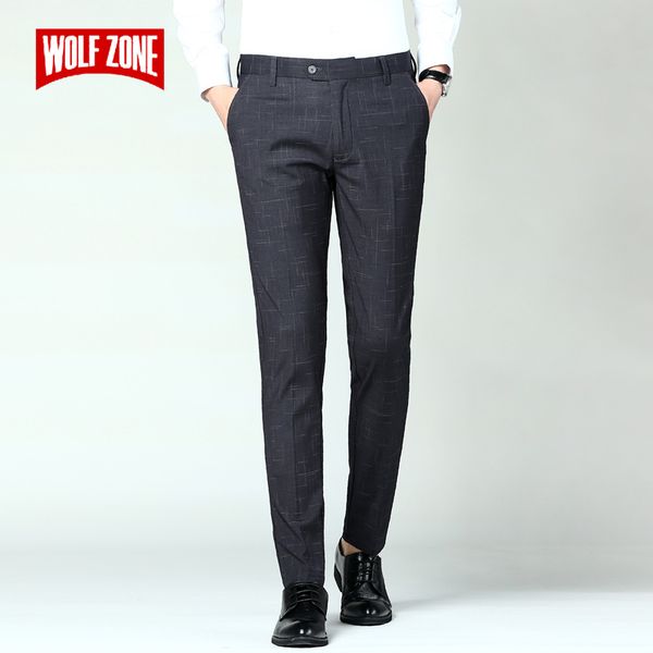 

бизнес повседневные брюки мужская мода slim fit мужские бренд классические мужские брюки новый эластичный мужской взрослый бренд хлопок брюк, Black