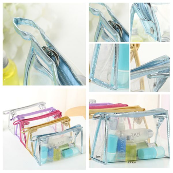 

new portable cabinet transparent waterproof makeup bag fashionable women transparent storage bags tourism wash bag travel bags t2i5178