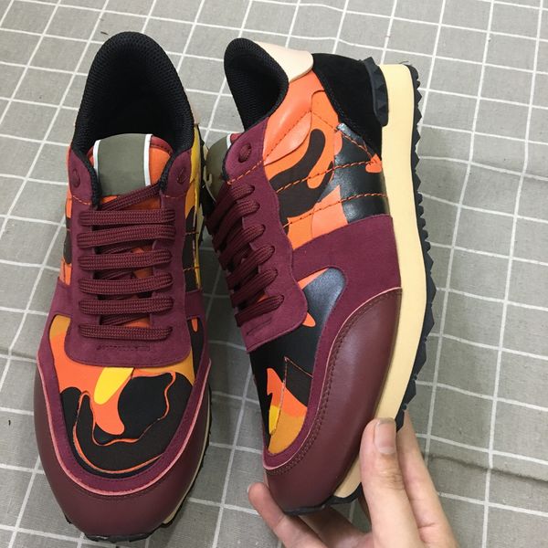 

новые дизайнерские туфли rockrunner камуфляж noir ткань nappa из натуральной кожи mens женщины квартиры, Black