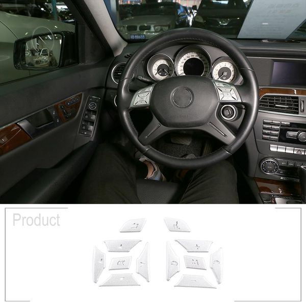 

304 stainless steel car steering wheel button decoration sticker for mercedes cla cls gl gla glc glk ml sl a b c e class