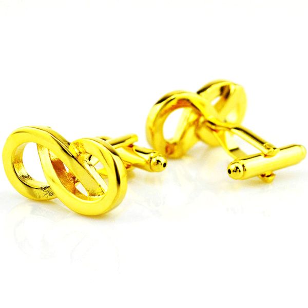 

geometric twisted cufflinks for mens brass tuxedo sleeve button wedding groom cuff links jewelry z1133, Silver;golden