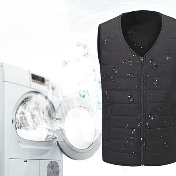 

s-5xl usb electric heated warmer vest winter rechargeable v neck heating jacket 25Â°c/35Â°c/45Â°c keep warm, Gray;blue