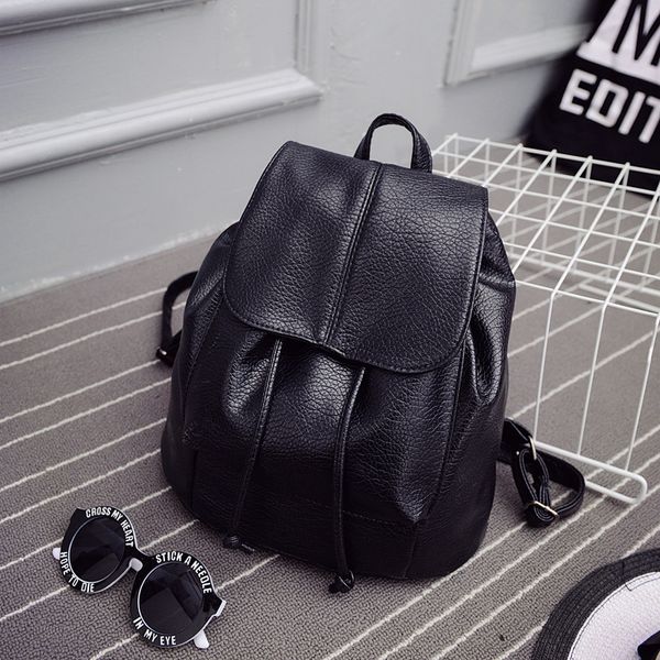 

brand anti theft women leather backpacks purse vintage female shoulder bag travel small backpack lady fashion girls bags black