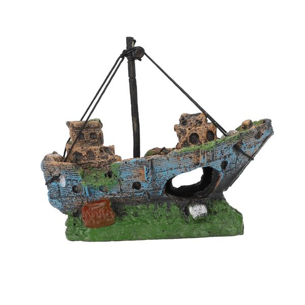

pirate ship resin aquarium decoration for fish tank ornament decoration boat landscap decorative