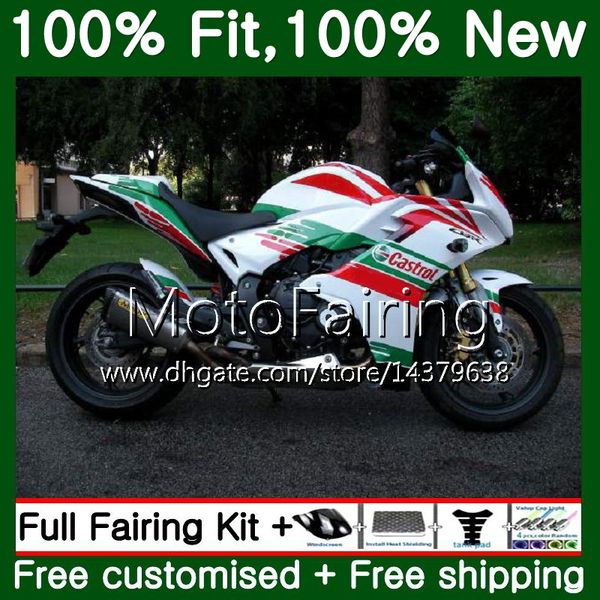 

зеленый белый впрыск для honda cbr600f4i cbr600f 11 12 13 14 72mf2 cbr 600 f cbr 600f cbr600 f f4i 2011 2012 2013 2014 обтекатель