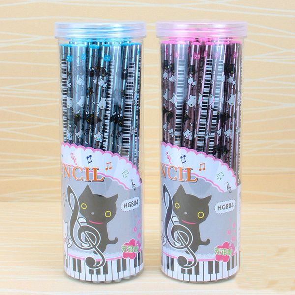 

wholesale kawaii wooden pencil lot cute cartoon cat piano pencil for kids school items 2b carpenter pearl ing
