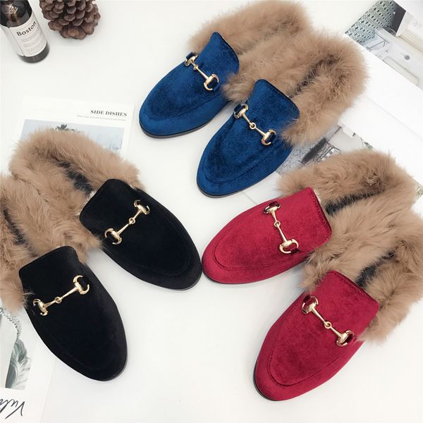 slip on fur loafers