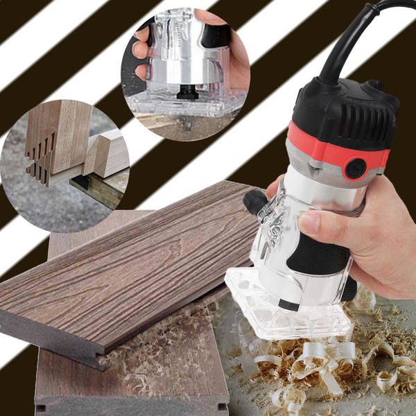 

1200w 35000rpmwoodworking electric trimmer wood milling engraving slotting trimming machine hand carving machine wood router
